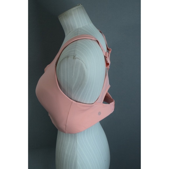 Athleta Front Zip Sports Bra 38DD High Support Athletic Women's Pink - Picture 2 of 6